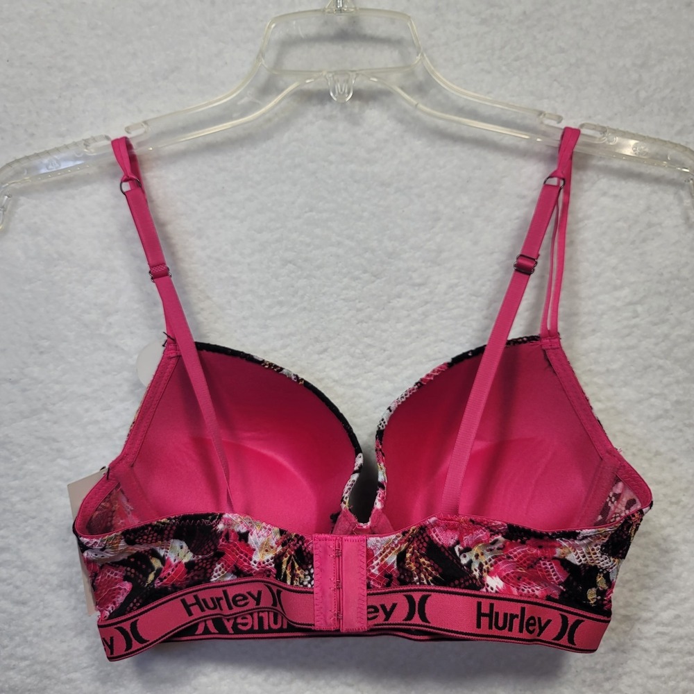 Hurley Push Up Wireless Bra 36C Soft Floral Style NWT - Picture 2 of 8